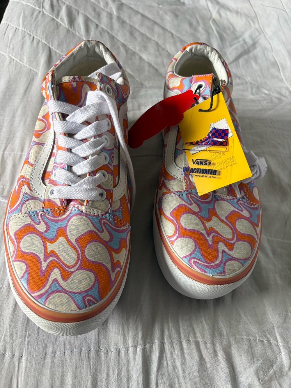 Vans UV Activated Low Top Sneakers - Swirl Print Women 9, Men 7.5